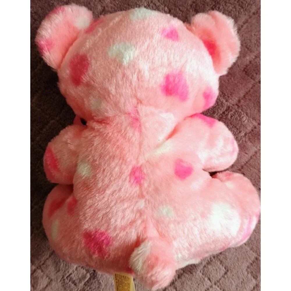 MTY International Valentine’s Day 7” Teddy Bear Pink With Hearts Print